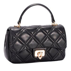 David Jones Paris Women Deluxe Top Handle Quilted Small Bag - Black